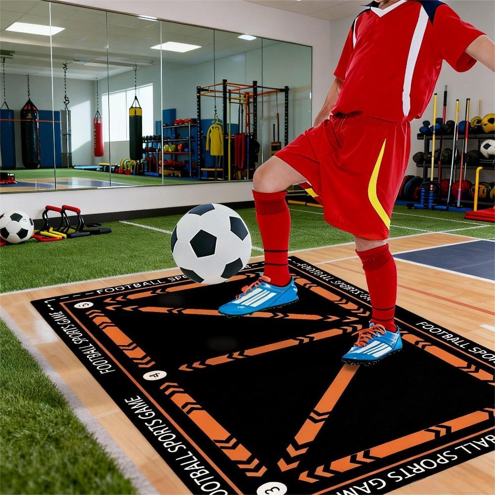 Fußball Trainings Teppich Matte Teppich Sportspiel Heimdekoration Langlebig Innen Kinder Aktivität Spielfeld Bodenmatte mit Pfeildesign