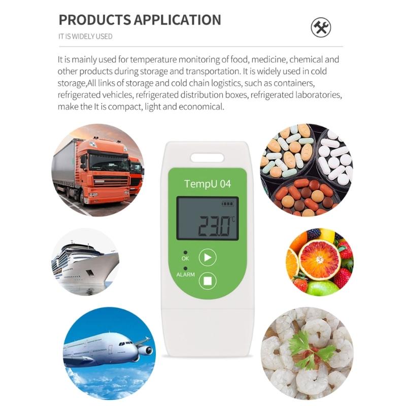 Digital Temperature Recorder With High Accuracy Data Recording Temperature Data Logger For PDF CSV Reports