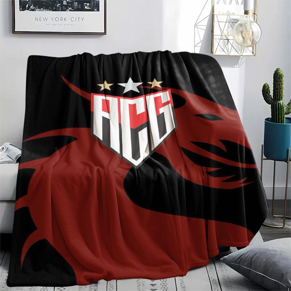 1Pc Atlético Goianiense Print Flannel Blanket High Quality Warm Comfortable Cover for All Seasons Perfect for Gifts Home Decor