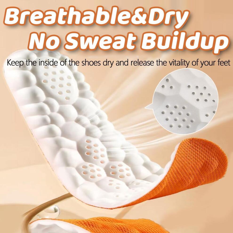 4D Cloud Insoles for Men Women, Memory Foam Insoles with Elastic Strong Arch & Shock-Absorbing