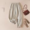 Women's Artistic Embroidery Cotton Linen Harem Pants - Slimming Casual Retro Style