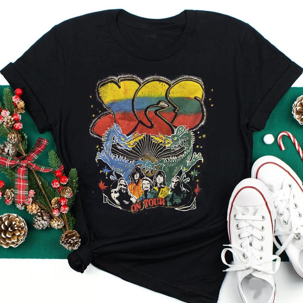 

1970’s YES Dragon Band Shirt One Side Gift Family Unisex S234XL shirt Unisex T-Shirt XL
