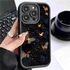 Fire Butterfly Grooved Black Case for iPhone 14/15/16/17 Pro Max