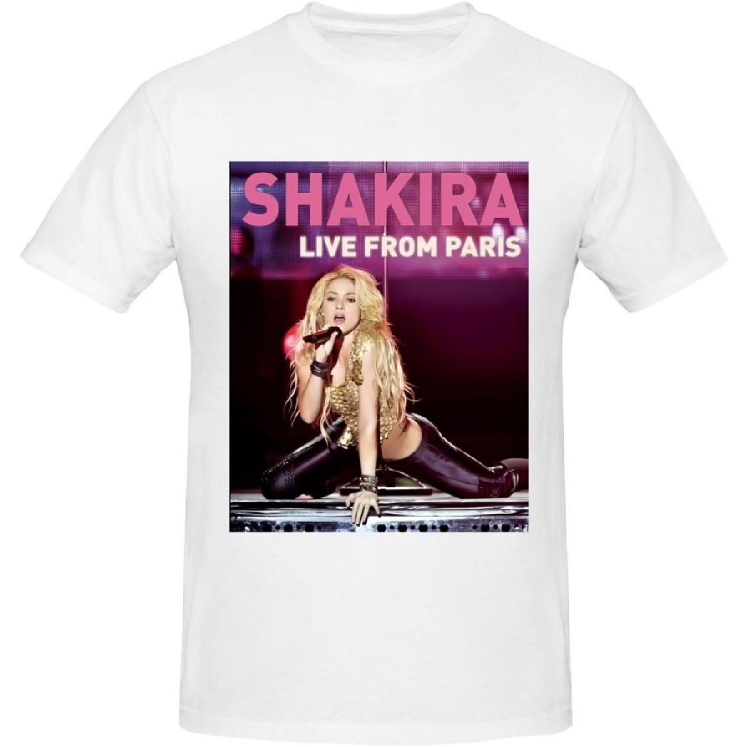 

Shakiras Shirt Men s Cotton Short Sleeve Top Fashion Crew Neck T-Shirt Black(1) XXXXXL білий