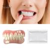 1 Set Cosmetic Denture Veneer Men Women Upper Lower Fake Teeth Temporary Tooth Stain Coverage Natural Shade Confident Smile False Teeth Kit