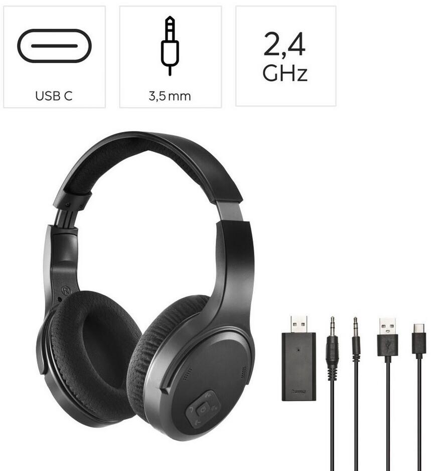 Наушники Hama ТВ-наушники Over-Ear 2,4 GHz-Dongle + Bluetooth (00221847) черный