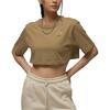 Drop Shoulder Sleeve T Shirt Women's Seaweed Brown DZ3212-392