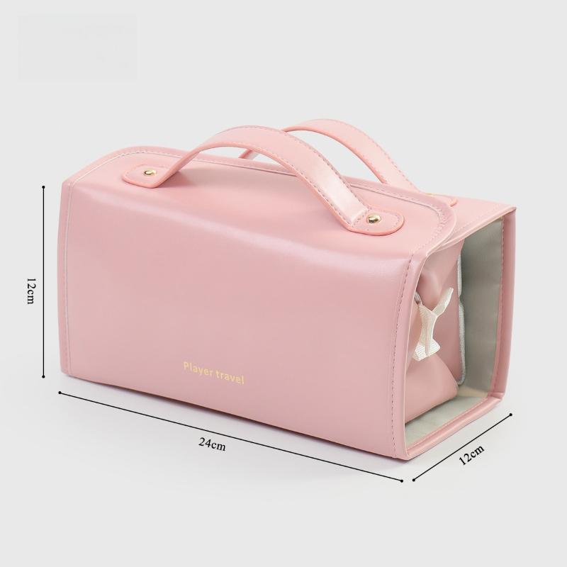 

Makeup storage box large capacity sealed waterproof washroom storage bag portable high-end travel minimalist makeup bag розовый