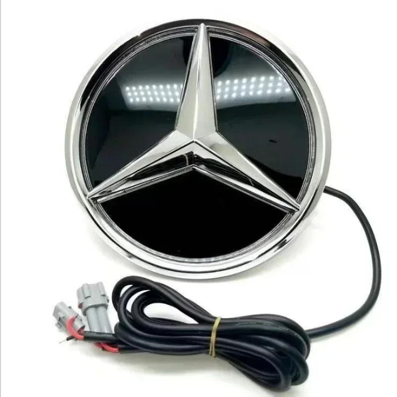 Pegatina de Coche Caliente 2026 Para Coche Benz Logo Parrilla Delantera Cara de Espejo de Luz Emblema de Insignia LED Luz Decorativa Luminosa Para Mercedes Ben