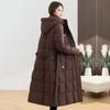 Thickened Winter Hooded Long Padded Jacket Slim Waist Design Warm Coat for Ladies