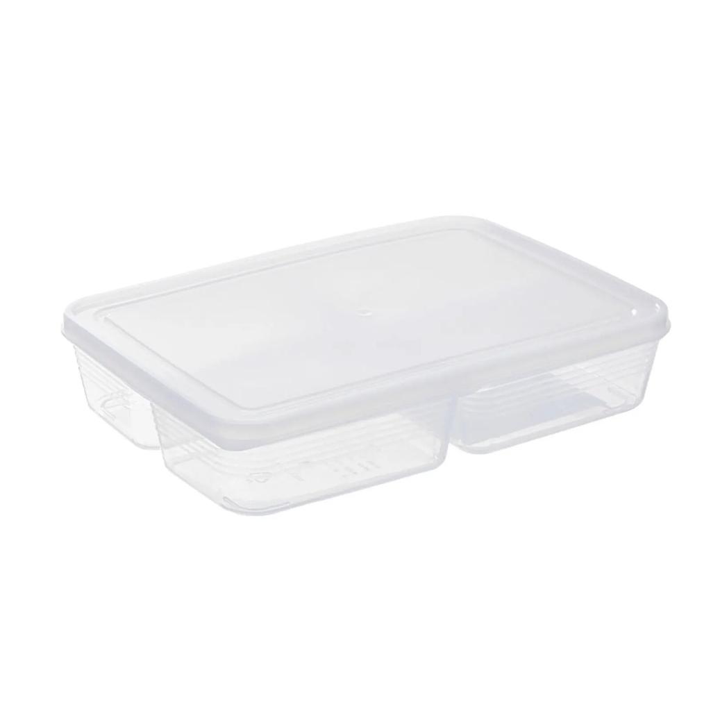 4-Compartment Food Containers For Meats & Vegetable With Lids Reusable Clear Snack Storage Box Kichen Tools Fresh-keeping Box
