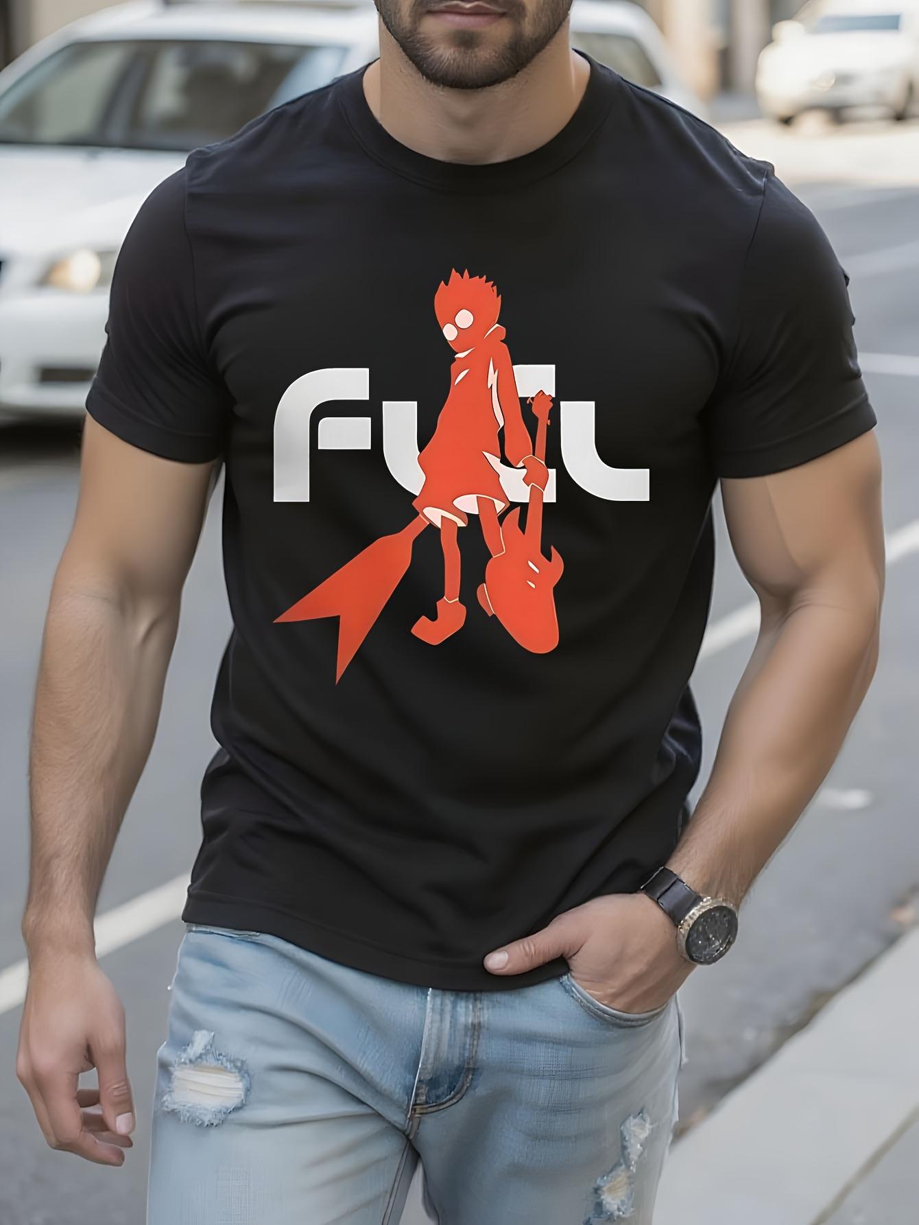 Anime Naota FUT Print 100% Cotton Black Short Sleeve Tshirt XL