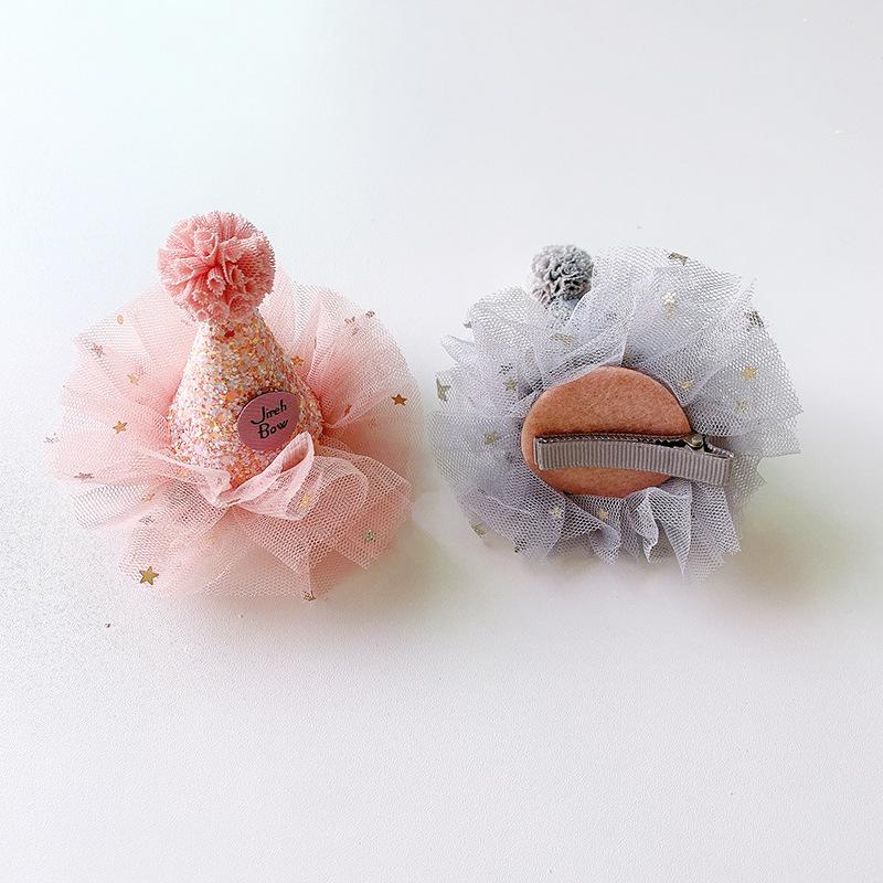 Korean Hair Clip with Birthday Hat - Cute Baby Party Headwear Decoration
