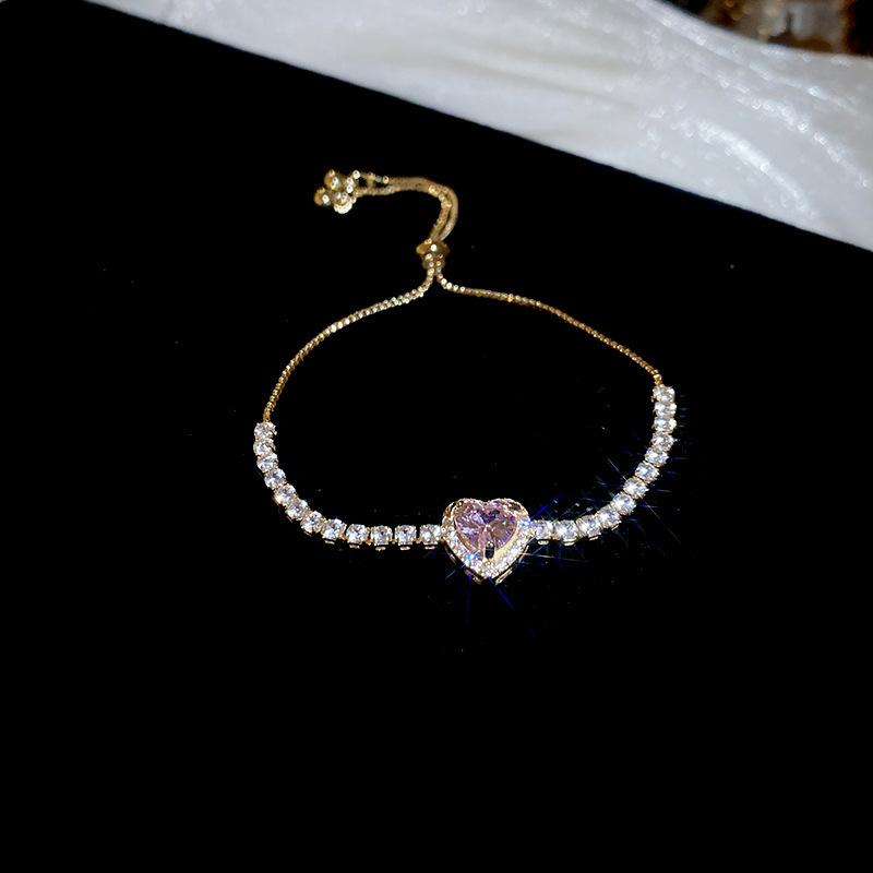 Zircon Round Geometric Flower Bracelet Vintage Style Bracelet Light Luxury High-End Hand Jewelry For Women