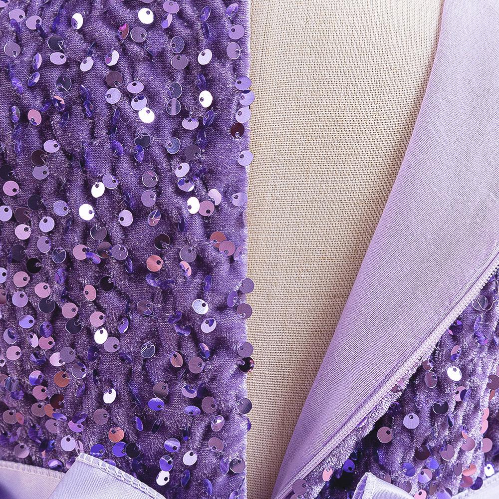 European & American Girls' Sequin Puffy Princess Dress with Bubble Sleeves for Catwalk and Evening Events