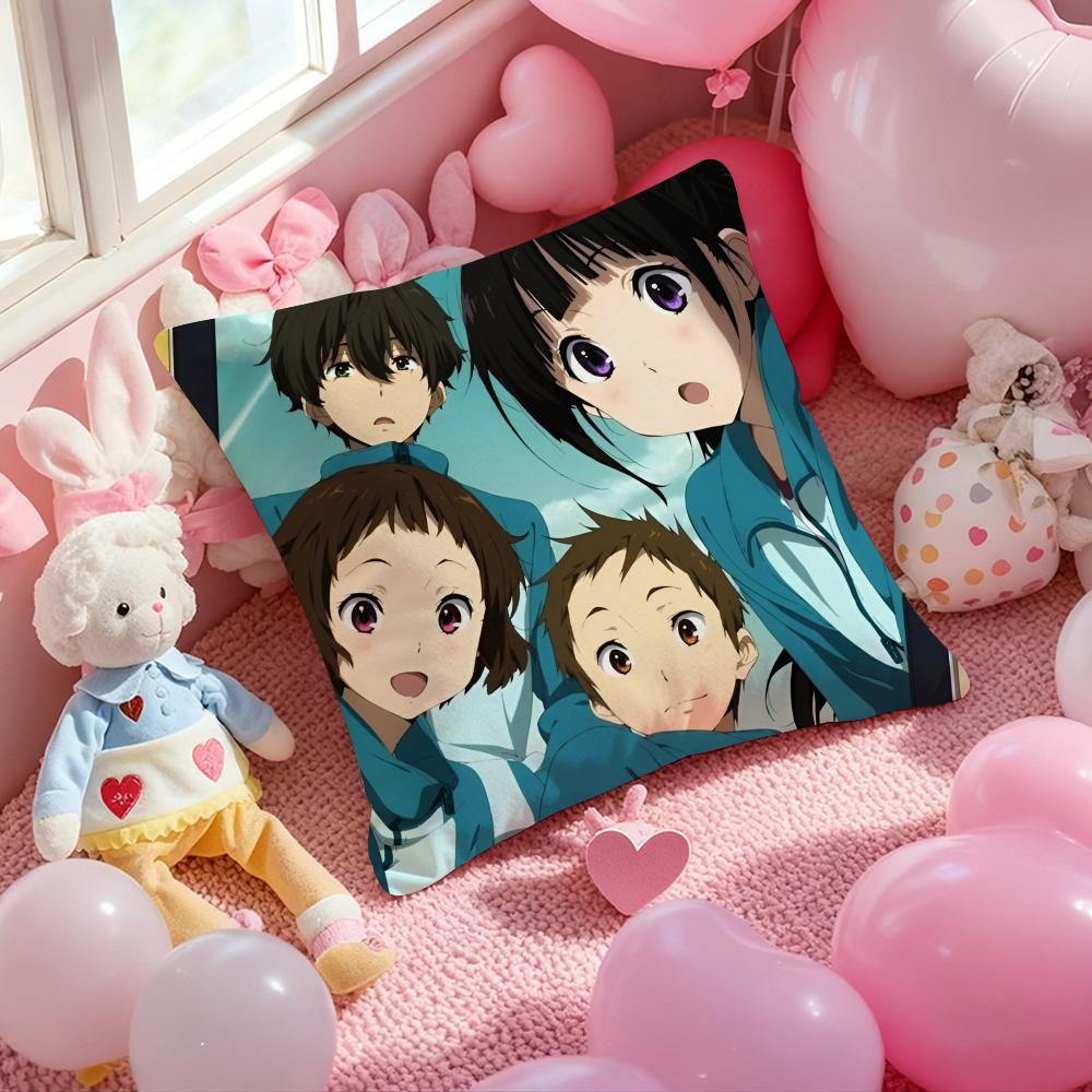 Anime Hyouka Cushion Cover Pattern Printed Pillowcase for Living Room Sofa Cushion Cover & Bedroom Decor