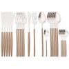 24Pcs Gold Cutlery Set 304 Stainless Steel Dinnerware Set Dinner Knives Forks Coffee Spoon Silverware Kitchen Flatware Tableware