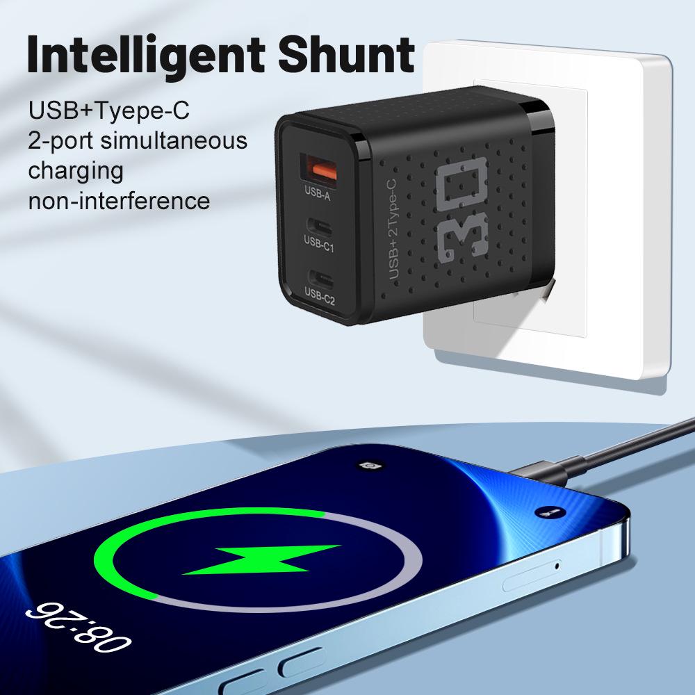 Mobile Charger Head, 2.4A, Dual PD+USB, US/EU/UK Standard Travel Adapter