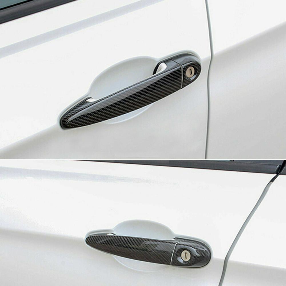 1 Set Car Carbon Fiber Door Handle Covers Trims For BMW E87 E90 E91 E92 E93 F30 X1 X2 X3 X4 X6 Exterior Accessories