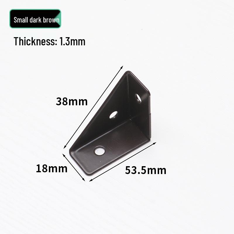 Black Powder-Coated Three-Sided Angle Iron Bracket for Kitchen Cabinet Reinforcement and Support