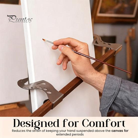 Ergonomic Wrist Support 2Pcs Artist Hand Bridge, Adjustable Easel Rest Bar, Artists Metal Stabilizer Tool for Painting Drawing Craft Projects
