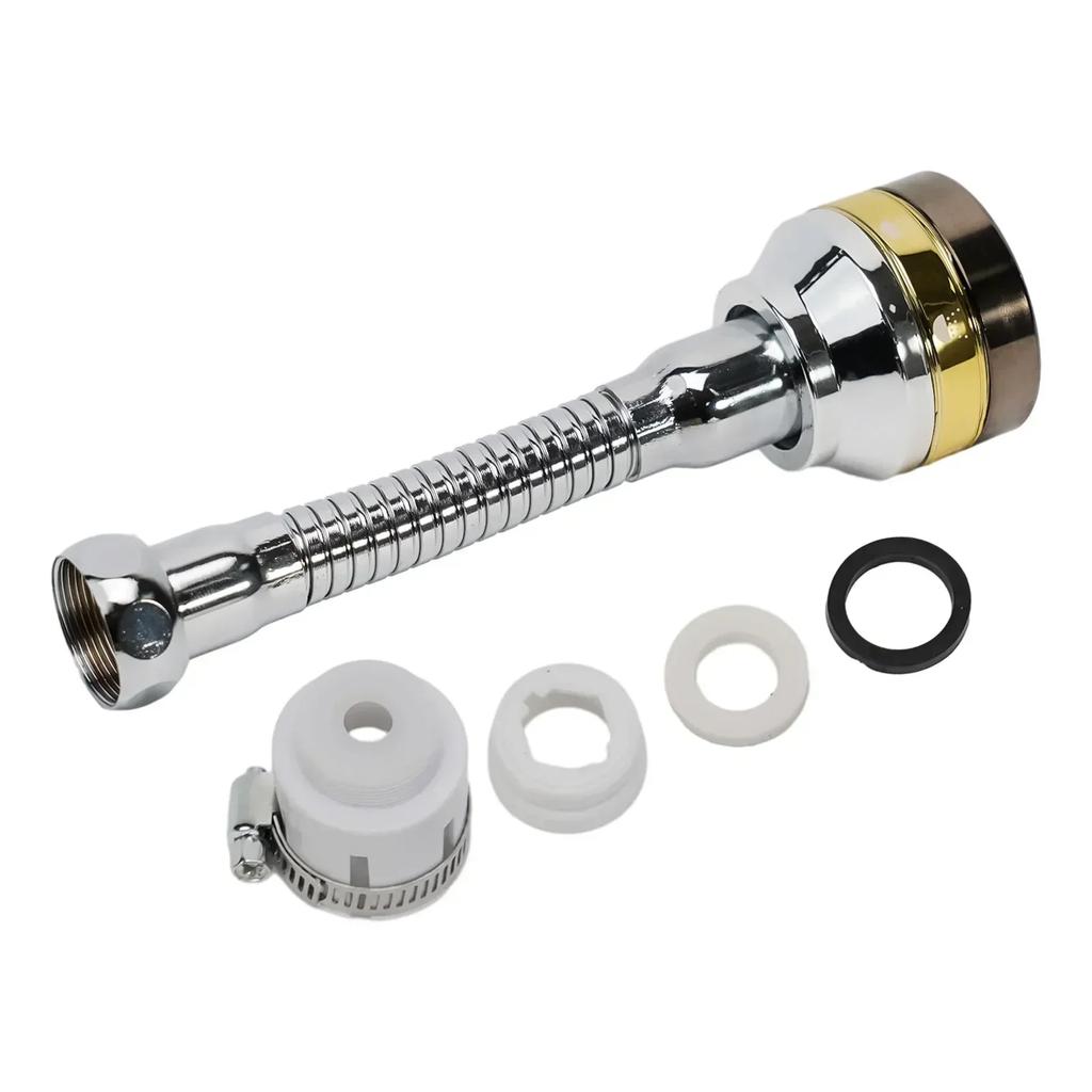 Three Levels Adjustable Brass Kitchen Faucet Aerator Extender Water Saving Anti Splash Stainless Steel Material