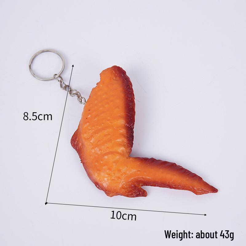 Simulated French Fries & Fried Chicken Keychain - Food Model Props and Toys