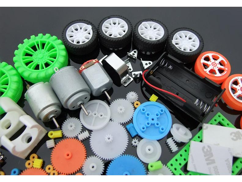 Luxury Science & Education Motor Gear Pack: 112-Piece Plastic Gear, Axle, Motor & Tire Model Accessories