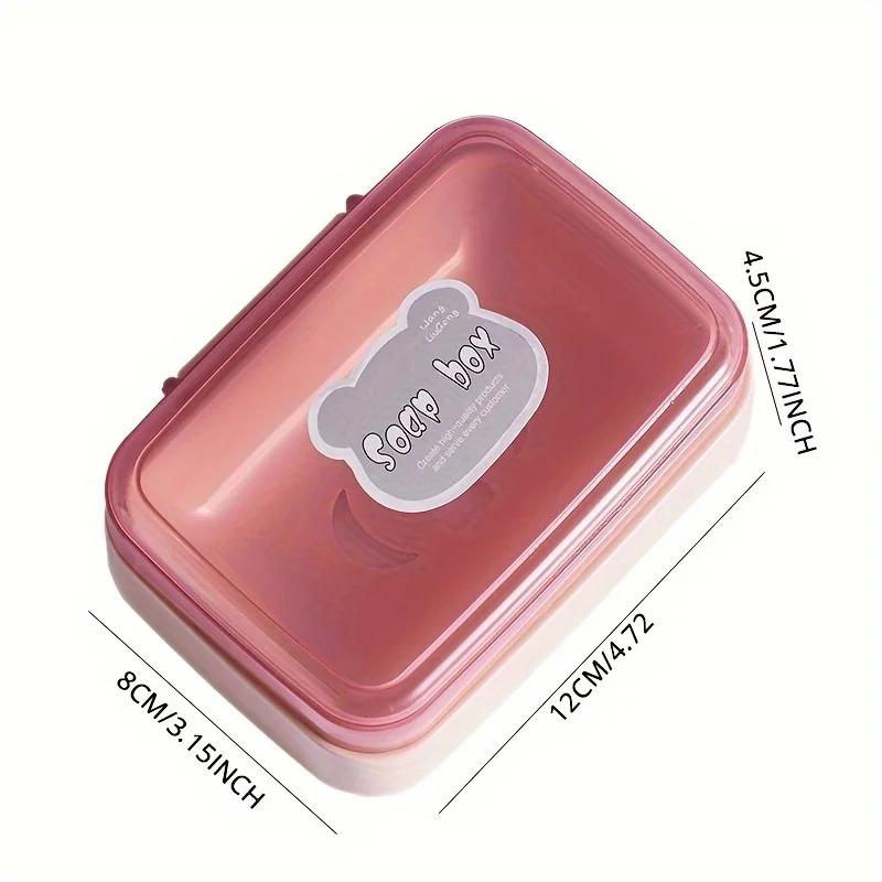 1pc Portable Soap Dish Soap Box With Lid Household Plastic Soap Holder Soap Rack For Bathroom Soap  Box Travel Essen