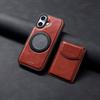 Suitable for Apple 16promax Phone Case Rotating Magnetic Card Holder, IPhone15 Anti-drop Business Leather Case