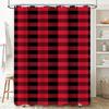 Red Black Plaid Shower Curtain Waterproof Bath Mat Rug Decorative Home Bathroom Window Curtain