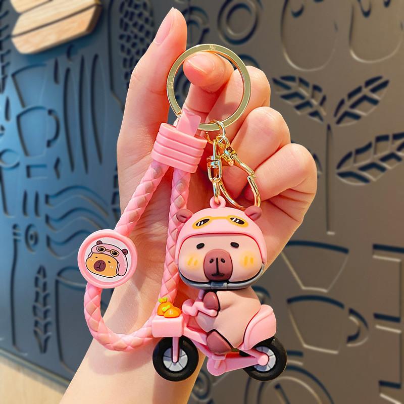 Cartoon Keychain Capybara Durable Silicone Key Ring Perfect For Gifts