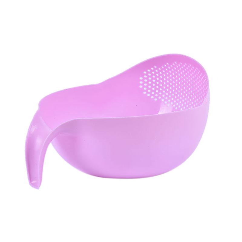 1pc Rice Beans Washing Filter Plastic Peas Strainer Multifunctional Basket Sieve Drainer Cleaning Gadget Random Color