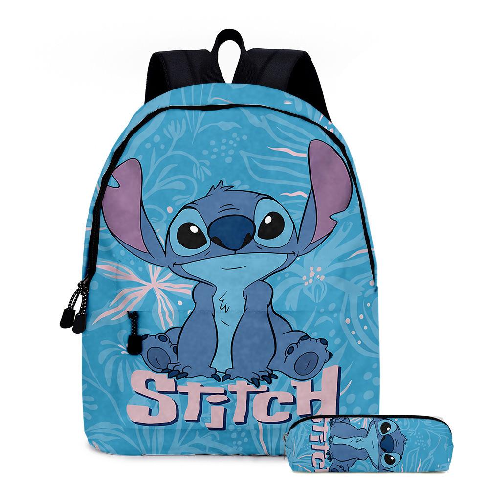 Stitc Cartoon Full Print Backpack Student Bag Pencil Case Two-Piece Set Children'S Backpack