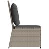 Garden Sofa with Cushions Light Grey Poly Rattan