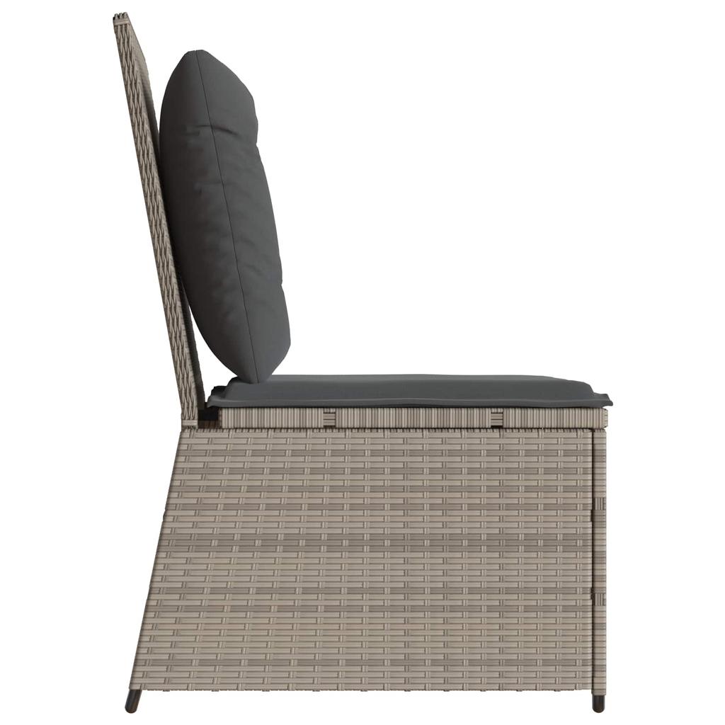 Garden Sofa with Cushions Light Grey Poly Rattan