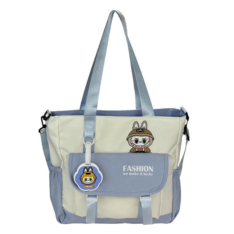 

Студенческая вечеринка Сумочка Женская сумка для занятий студентки колледжа Простой стиль Большая вместимость Тоут Школьная сумка Сумка через плечо синий