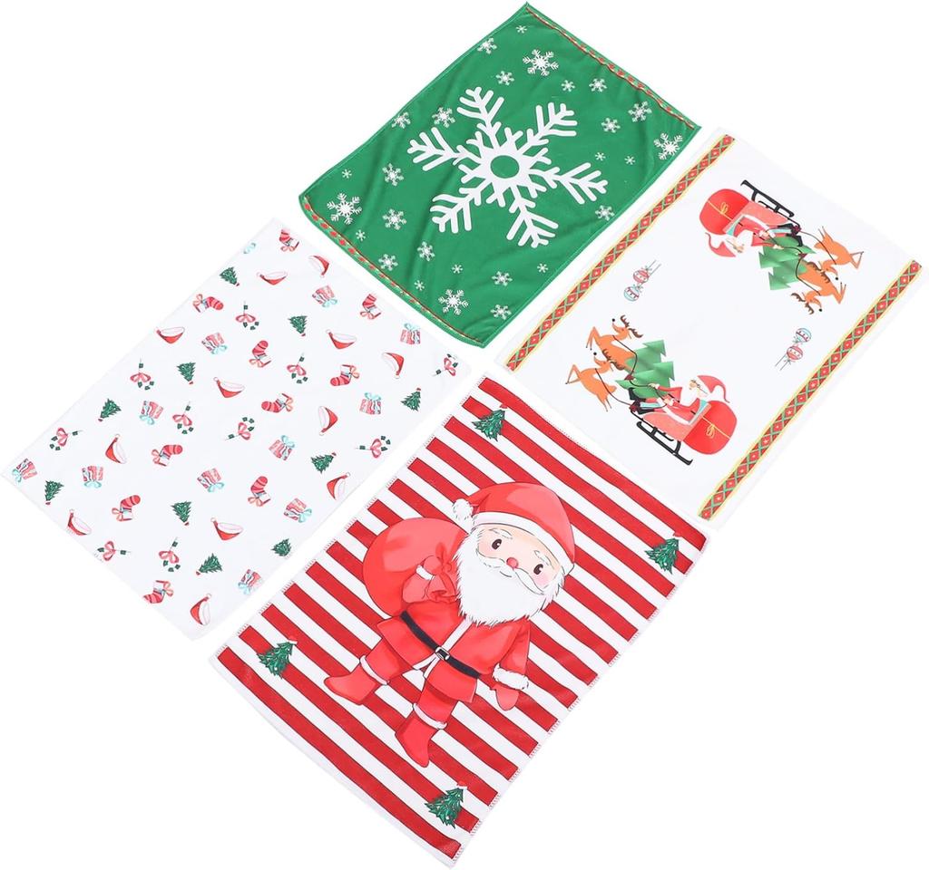 Kitchen Christmas Towels Hand Towels Xmas Santa Dish Towels Christmas Decorative Towel Gifts For Kitchen Holiday Xmas Bathroom
