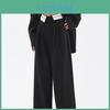Women Pants High Wide Waisted Leg Pants Loose Fashion Office Lady Solid Pleated Spring 2023 Fashion Clothes Black Grey Trousers
