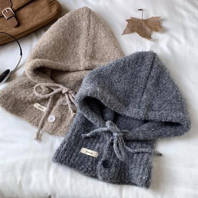 Fashionable Knitted Hat Scarf Set Women'S Autumn Winter Warm Ear Protection Hat Scarf Combo Versatile Stylish Ball Cap