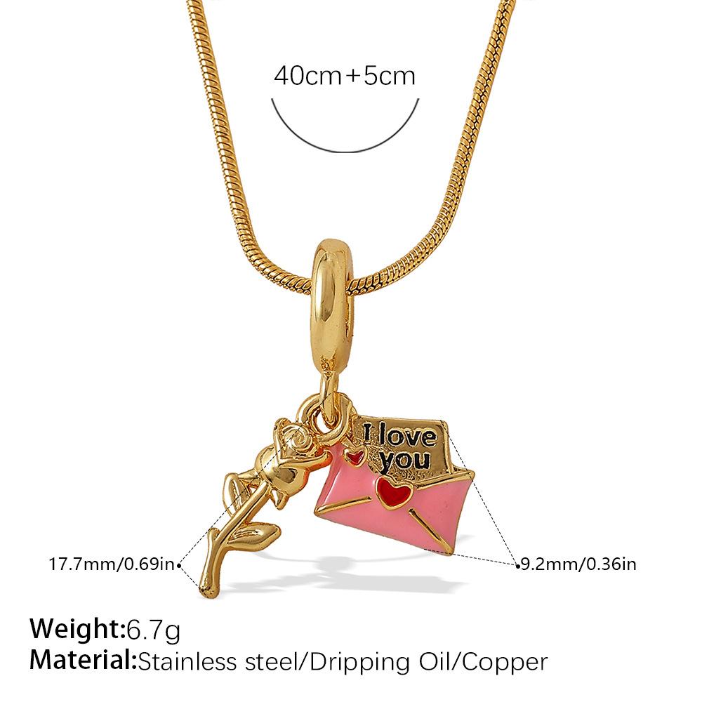 Retro Style Dripping Oil DIY Girl Fox Pendant Necklace Cute Versatile Heavy Industry Design Jewelry Woman