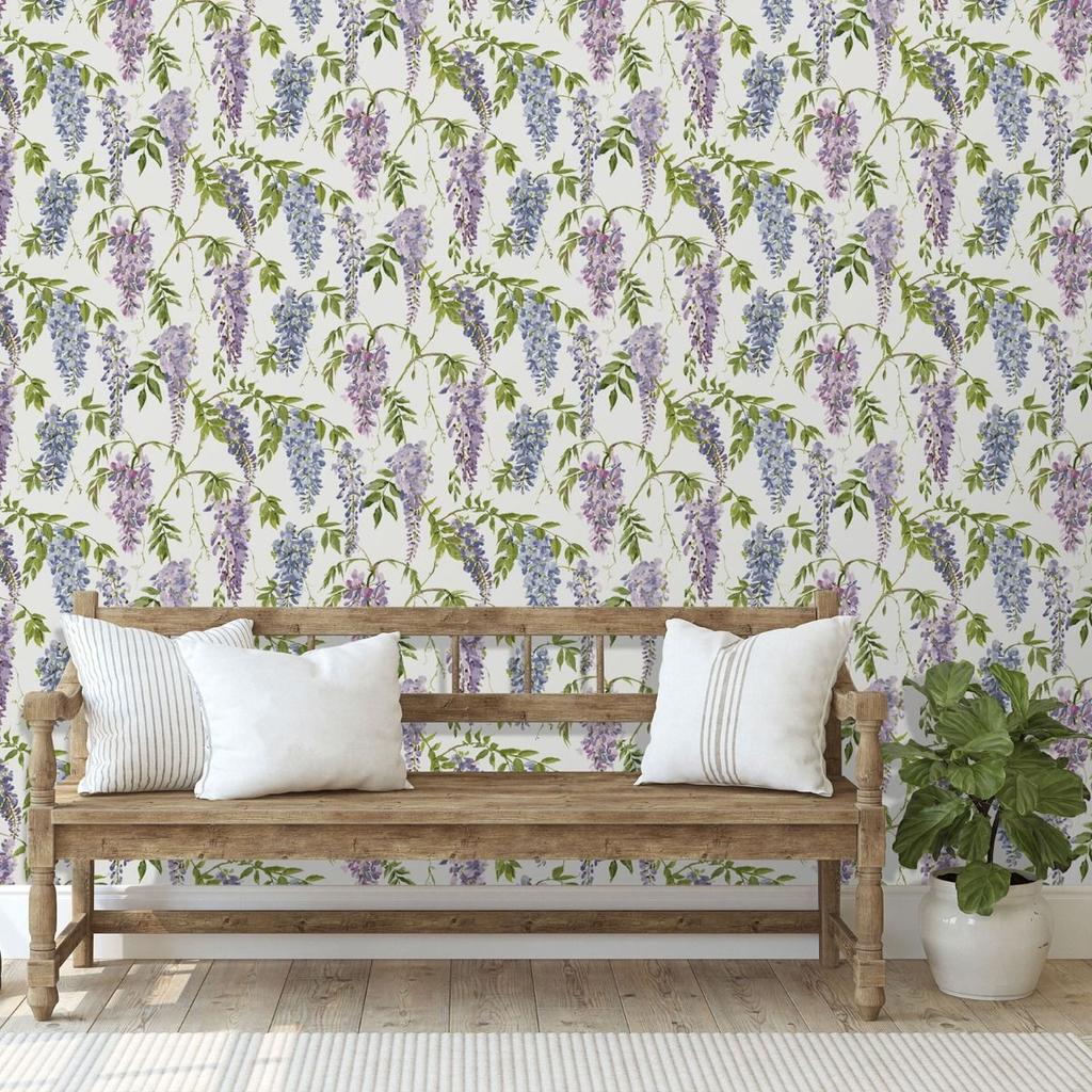World of Wallpaper Wisteria Bakgrunn