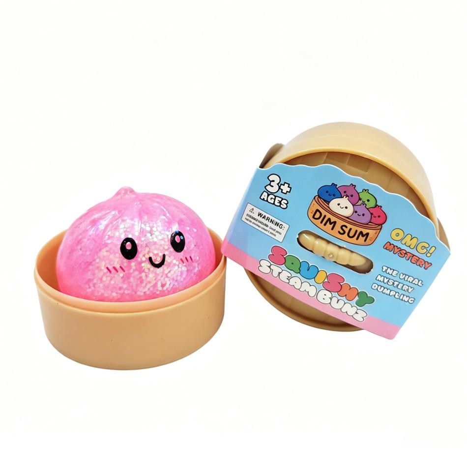 Schlussverkauf!  Box Mini Dumpling Stressball mit Dampfgarer Bunter Squishy Brötchen Sensorisches Spielzeug zur Angstlinderung Kneten