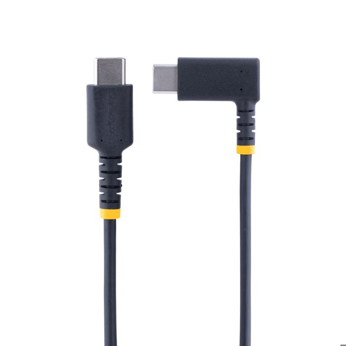 Câble de Charge USB-C - StarTech.Com - 30cm - 60W PD 3A - Coudé - Fibre Aramide Noir
