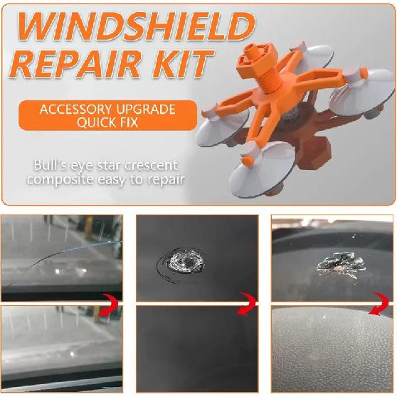 2023 Windshield Repair Kit Automotive Glass Repair Fluid with Syringe Thrusters Glass Chip Repair Tool Liquid for Chips Cracks