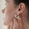 Simple Temperament Versatile Plain Circle Gold And Silver Color Matching Circle Ear Buckle Light Luxury Niche Design High-End Earrings Women