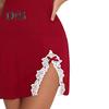Lady Summer Nightdress Backless Deep V Neck Sleeveless Sleepwear Lace Trim Split Hem Spaghetti Strap Nightie Bedroom Honeymoon Wedding Night Slip