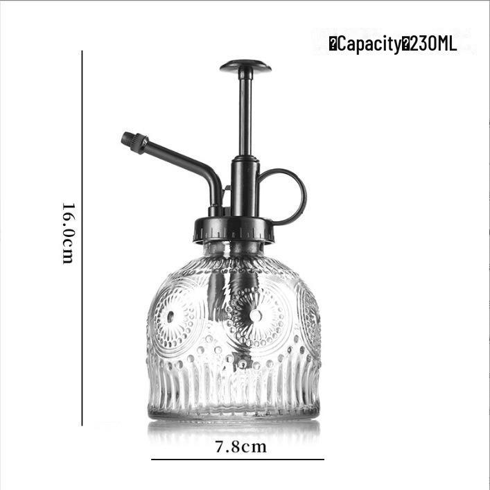 Retro Sunflower Glass Watering Can & Sprayer for Garden