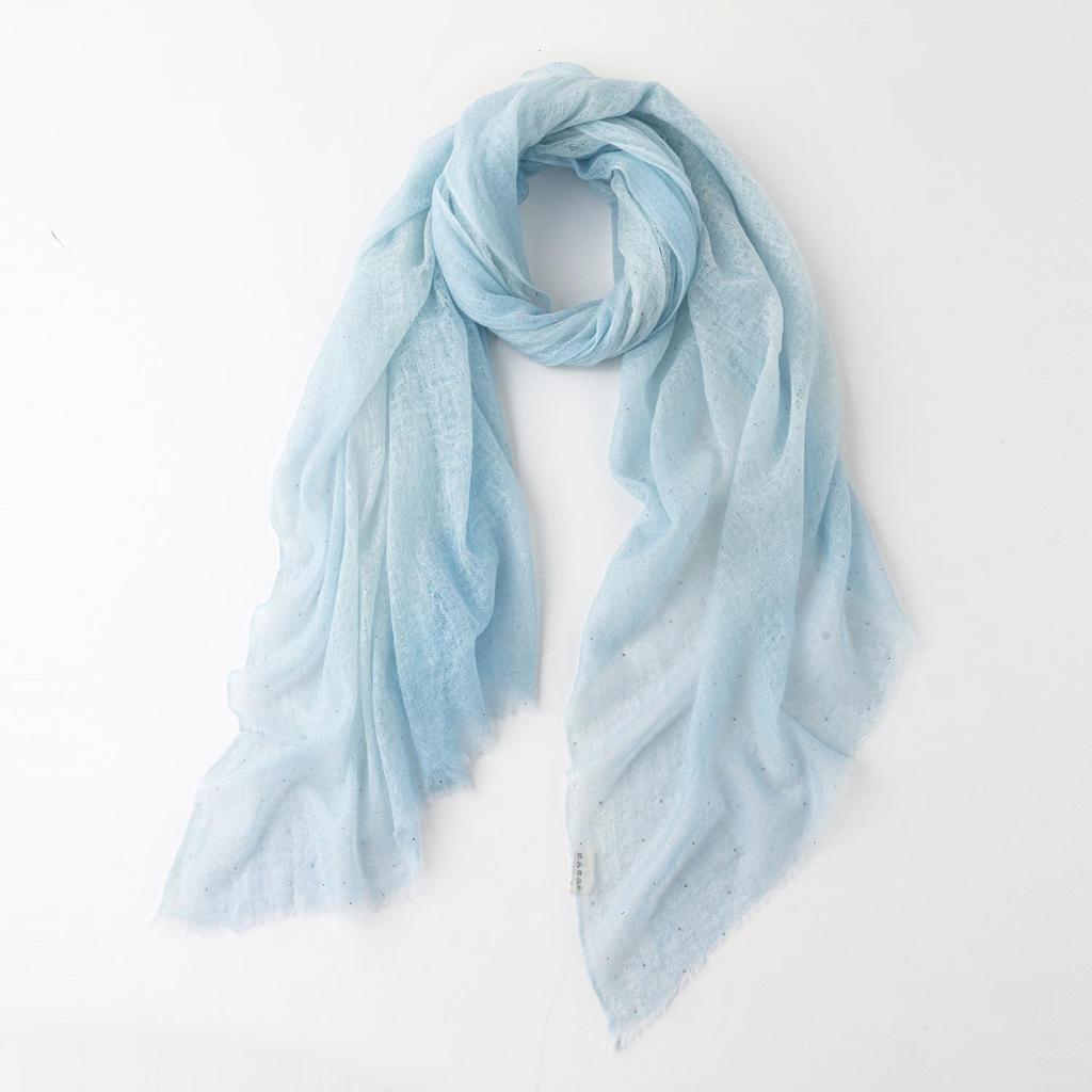 100% Cashmere Gradient Square Scarf - Elegant & Lightweight for Spring & Autumn
