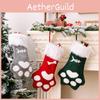Whimsical Cartoon Cat Paw Christmas Stocking Cozy Plush Gift For Kids Seasonal Cheer